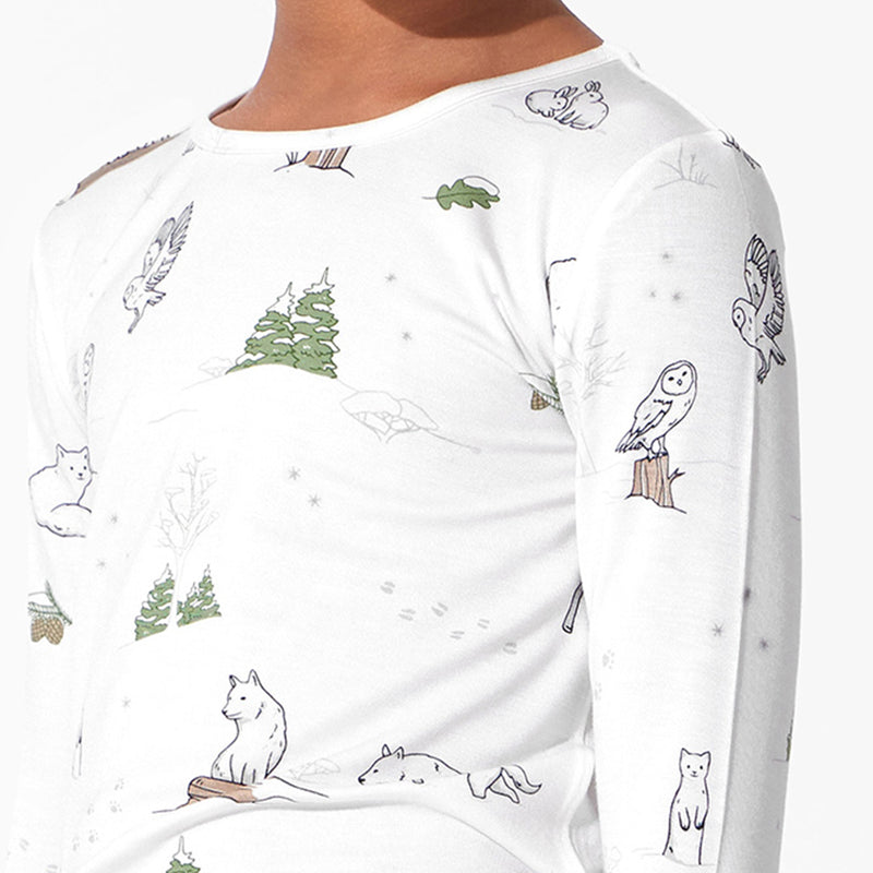 Winter Forest Animals Bamboo Kids Pajamas