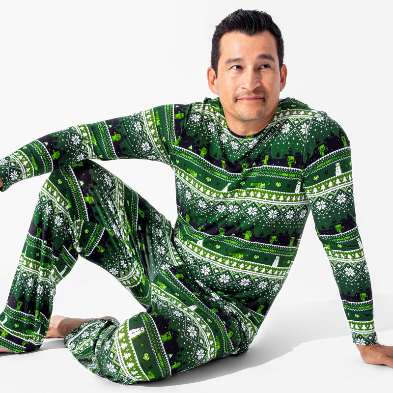 Minecraft Creeper Holiday Bamboo Men's Pajama Set