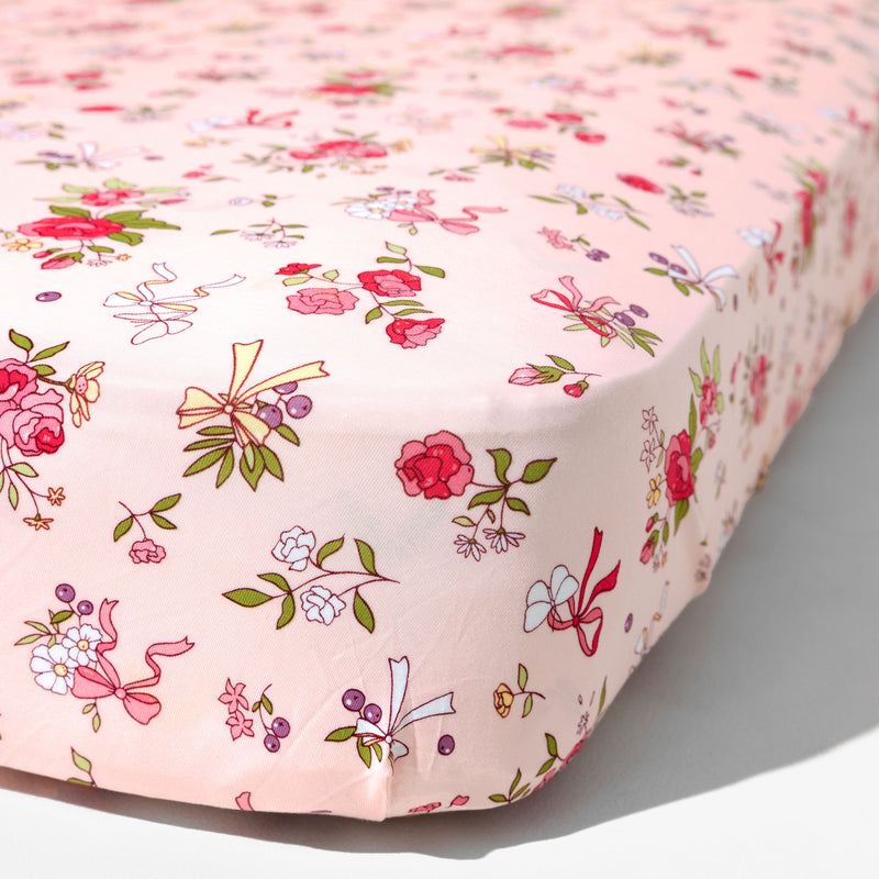 Bows & Blooms Bamboo Crib Sheet