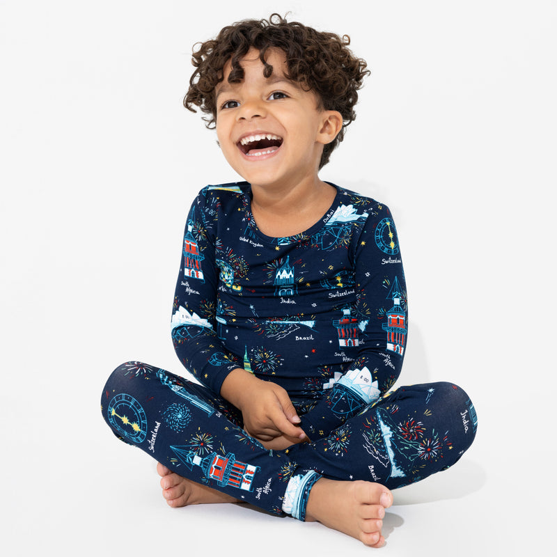 New Year's Worldwide Countdown Bamboo Kids Pajamas