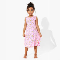 Milk & Cookies Pink Bamboo Girls' Sleeveless Dress