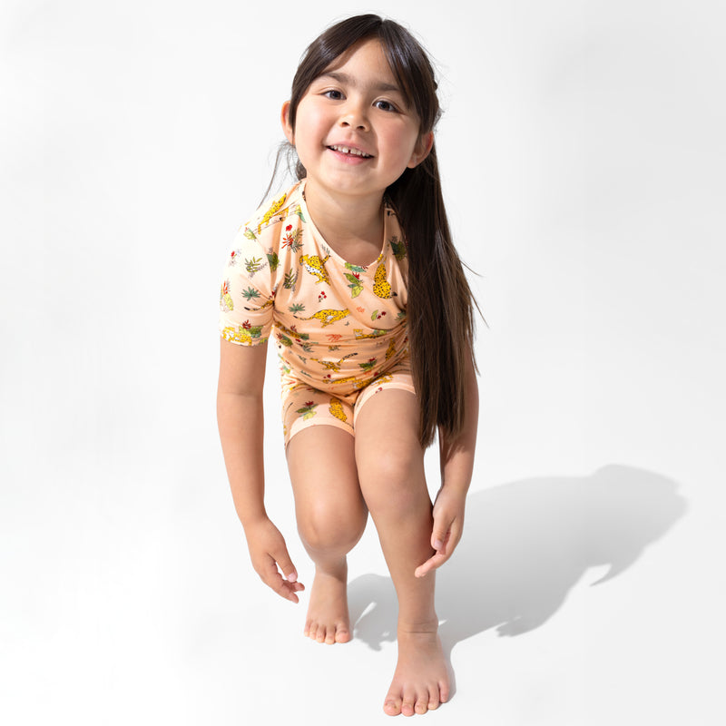 Pounce In Paradise Cheetah Bamboo Kids Pajama Short Set