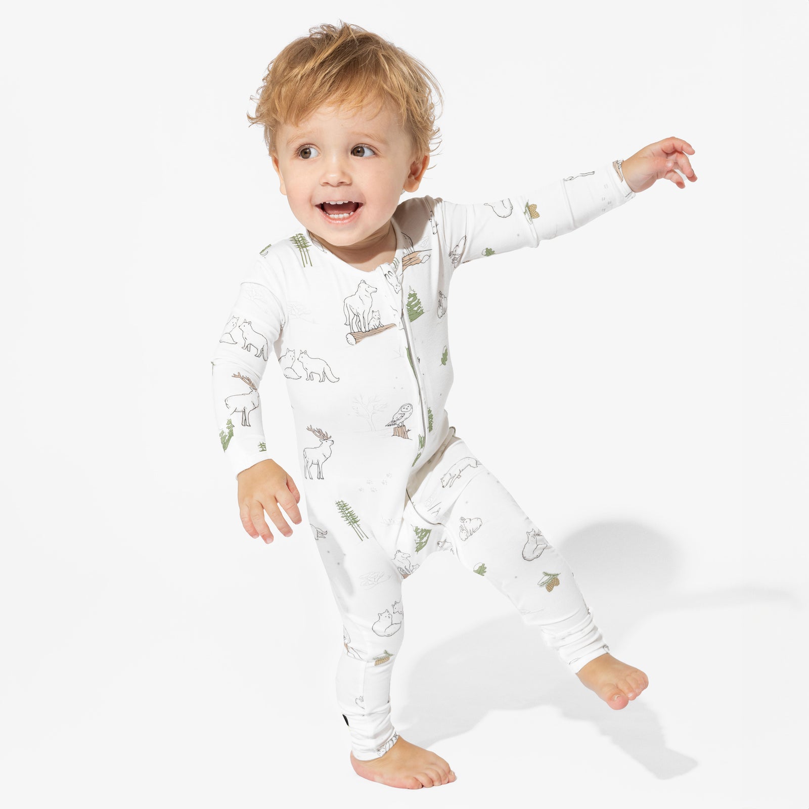 Winter Forest Animals Bamboo Convertible Footie