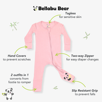 Dusty Rose Bamboo Convertible Footie