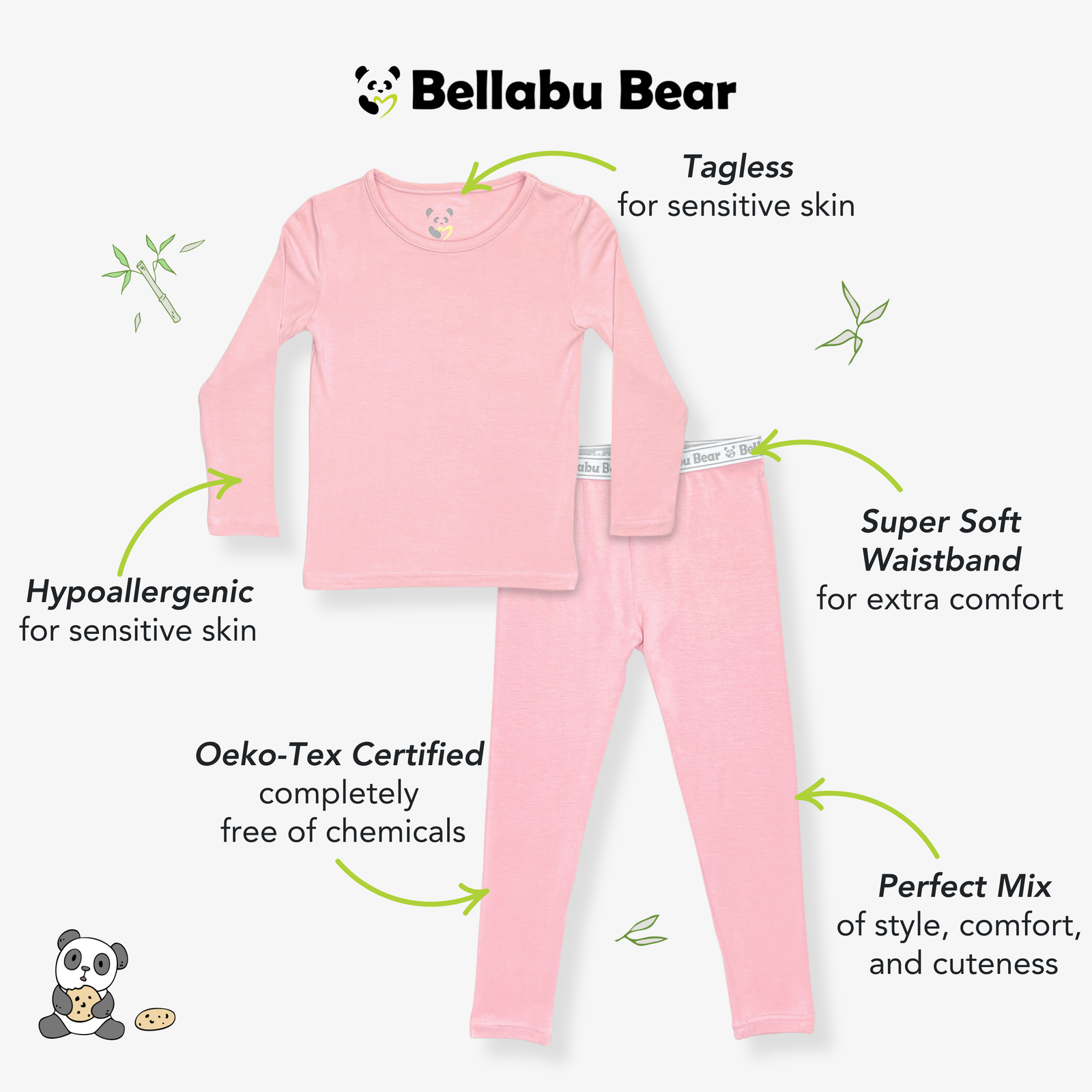 Dusty Rose Bamboo Kids Pajamas