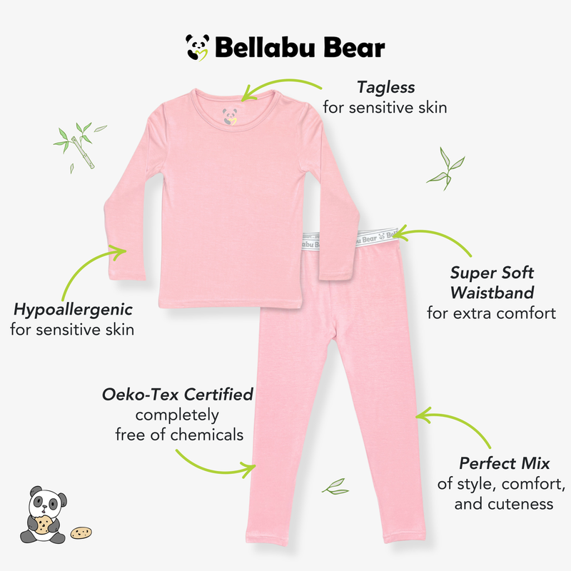Dusty Rose Bamboo Kids Pajamas