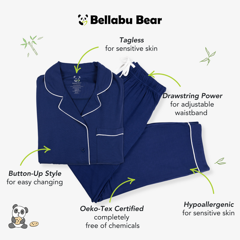 Starry Night Blue Bamboo Women's Pajama Set