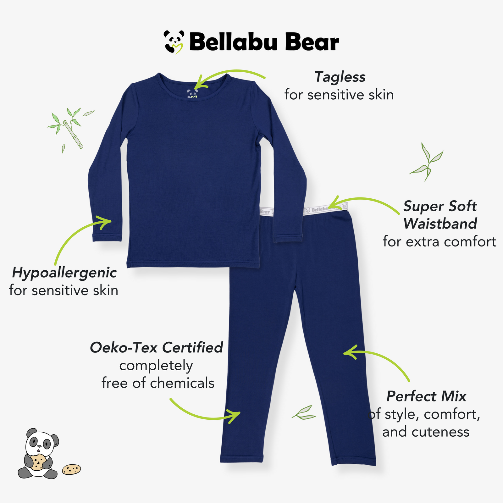 Starry Night Blue Bamboo Kids Pajamas