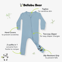 Oasis Teal Bamboo Convertible Footie