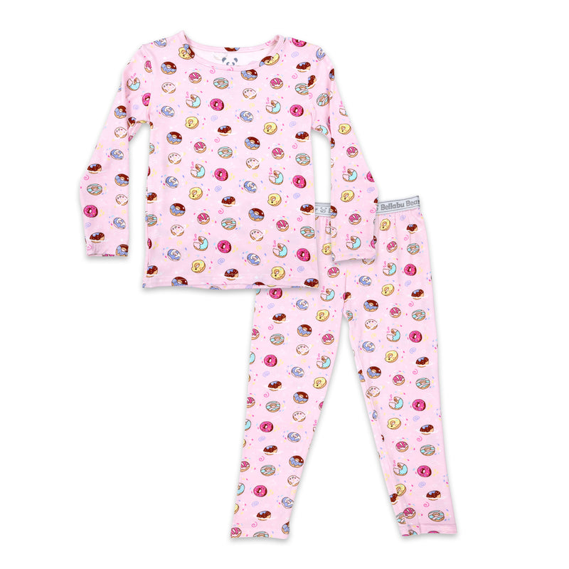 Pink Space Donut Bamboo Kids Pajamas