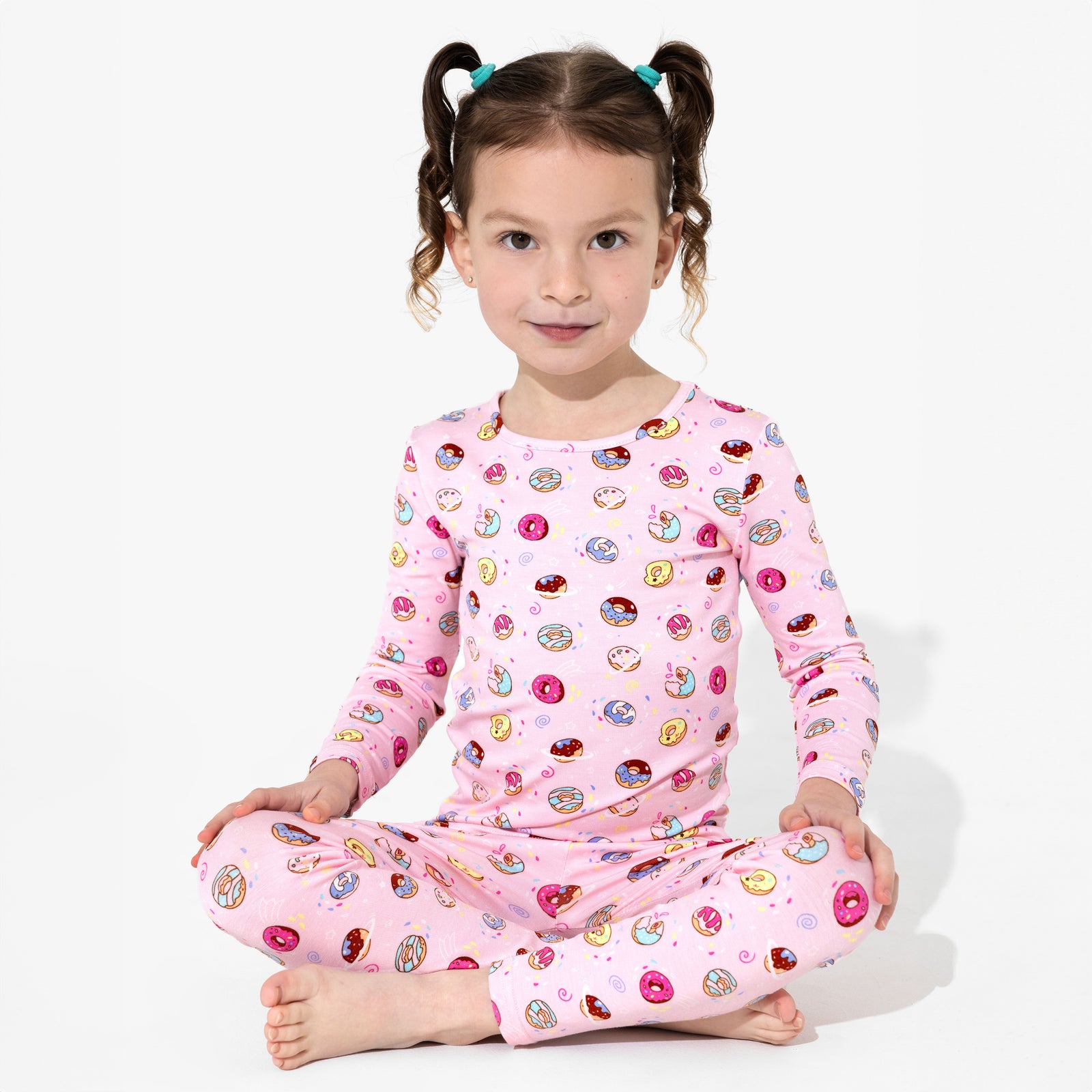 Pink Space Donut Bamboo Kids Pajamas
