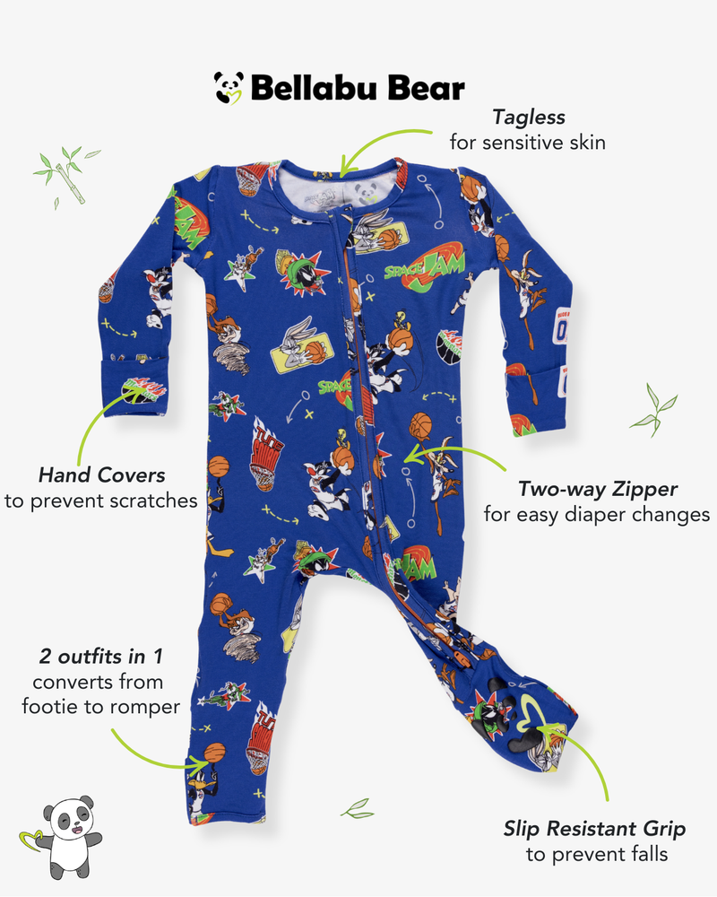 Space Jam Bamboo Convertible Footie