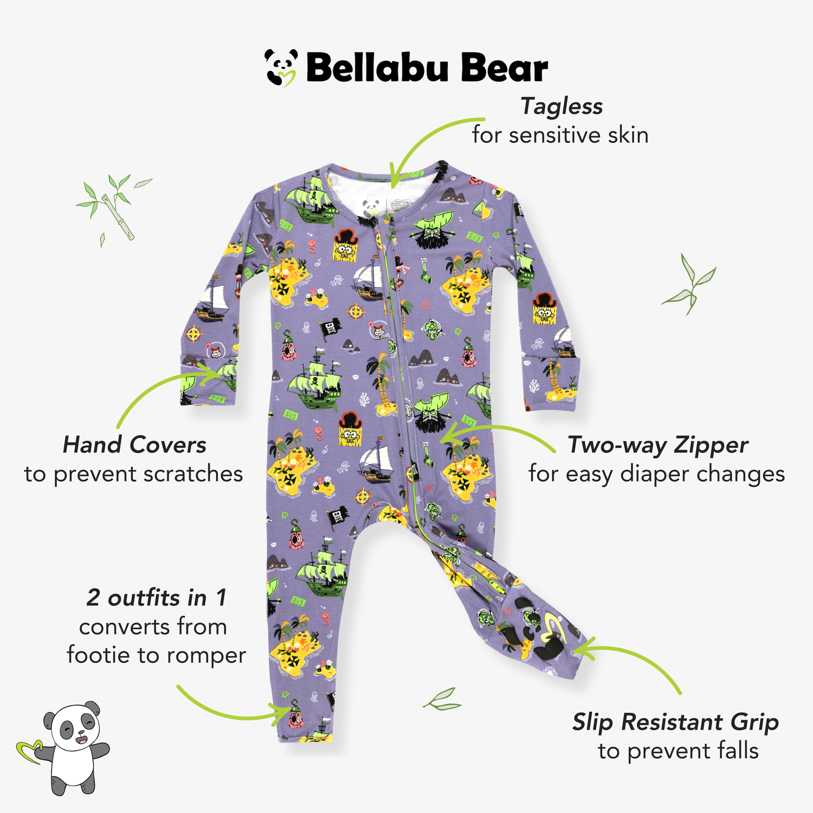 SpongeBob SquarePants: Flying Dutchman Bamboo Convertible Footie