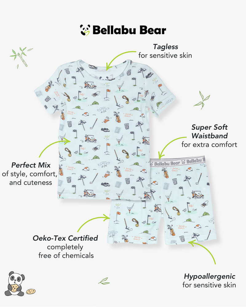 Golf Bamboo Kids Pajama Short Set