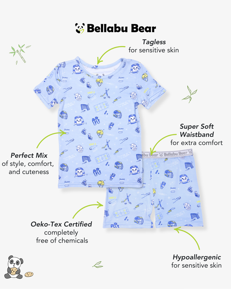 Hockey Bamboo Kids Pajama Short Set