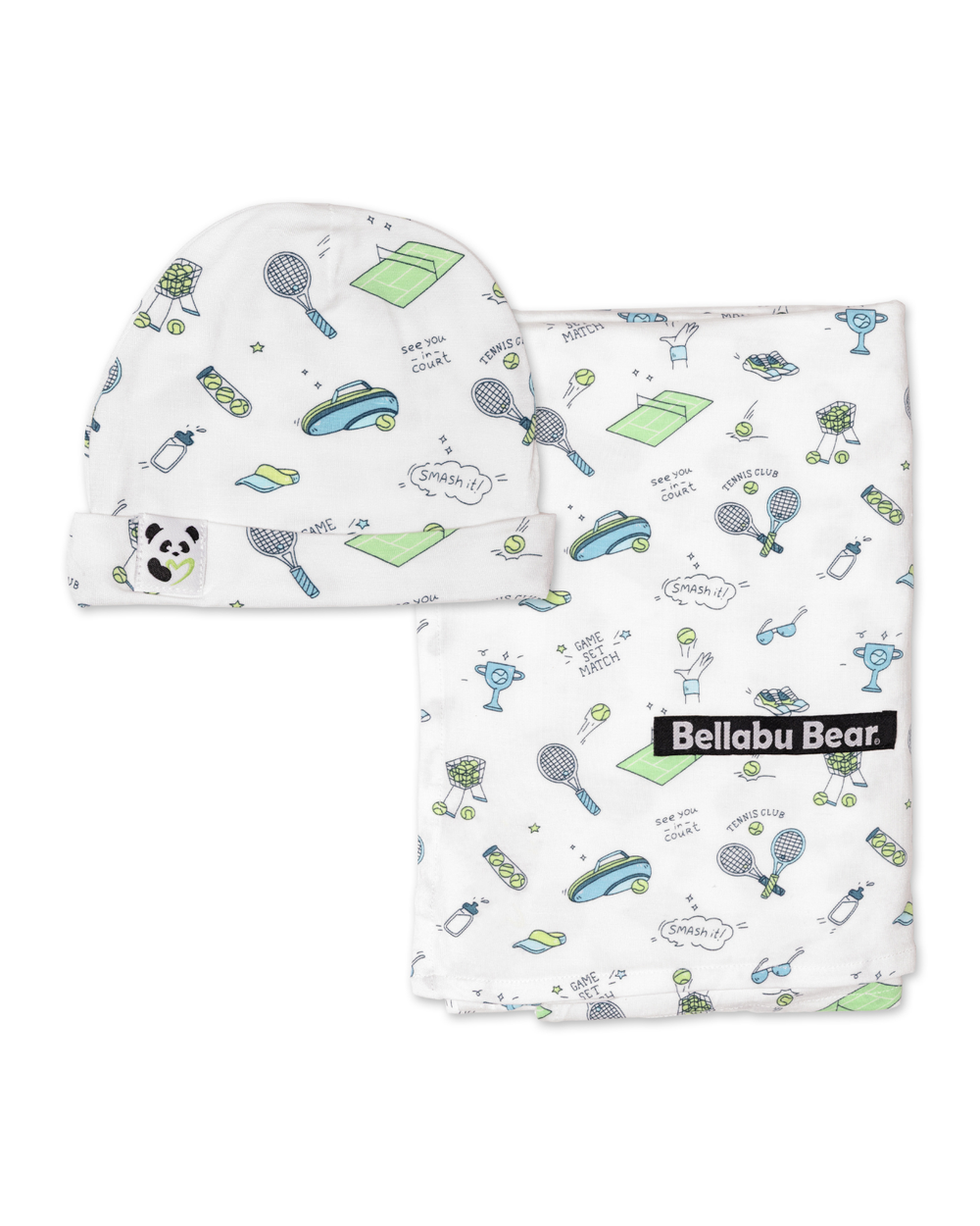 Tennis Bamboo Swaddle & Beanie Set
