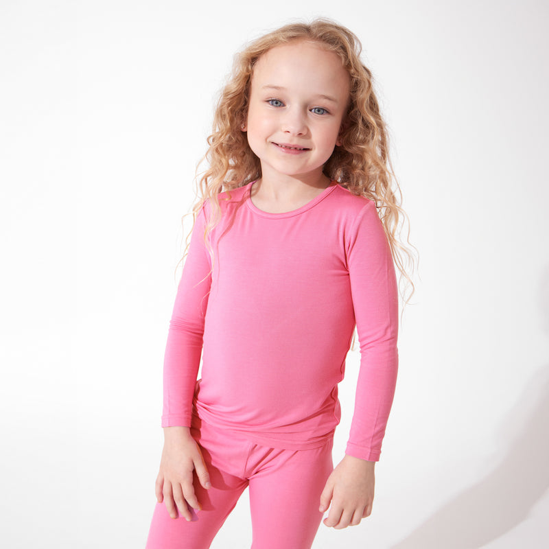Bubblegum Pink Bamboo Kids Pajamas