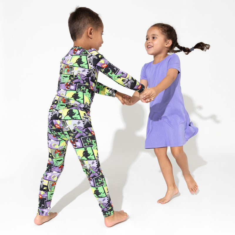 Poppin Purple Bamboo Girls' Short Sleeve Dress