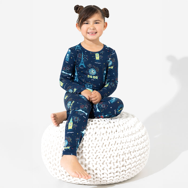 New Year's Worldwide Countdown Bamboo Kids Pajamas