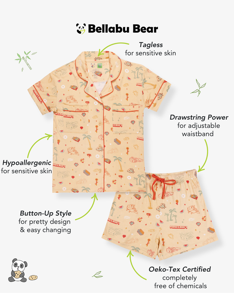 Minecraft: Summer Vibes Bamboo Women's Pajama Shorts Set