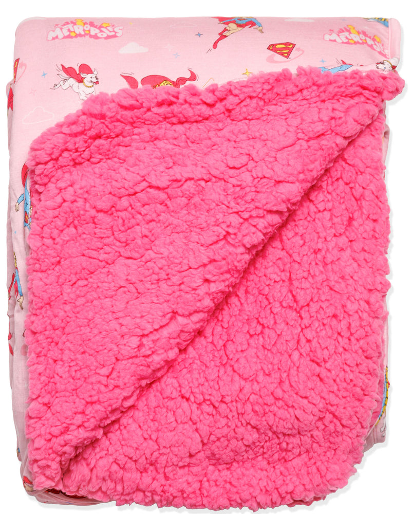 Supergirl & Krypto Bamboo Sherpa Blanket