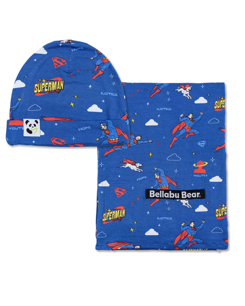 Superman & Krypto Bamboo Swaddle & Beanie Set