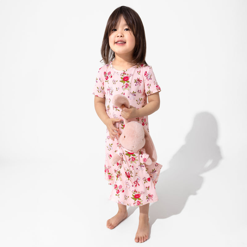 Bows & Blooms Bamboo Girls' Short Sleeve Dress