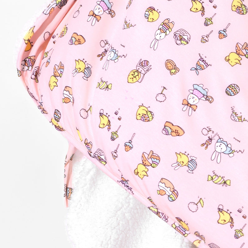 Easter Bunny Pink Bamboo Blanket