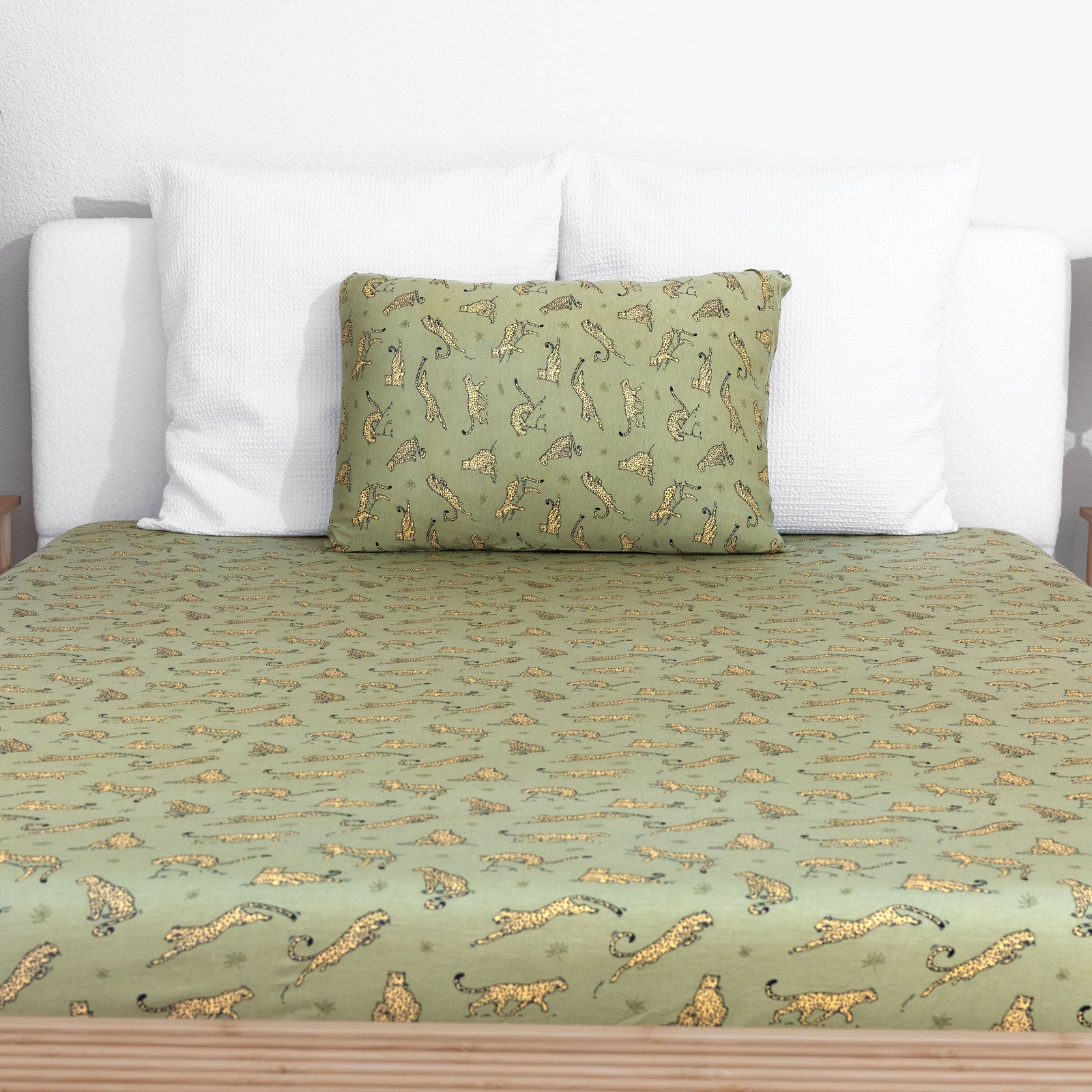Sage & Spots Leopard Bamboo Bed Sheet Set