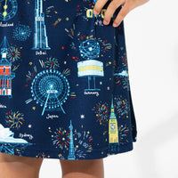 New Year's Worldwide Countdown Bamboo Girls' Long Sleeve Dress