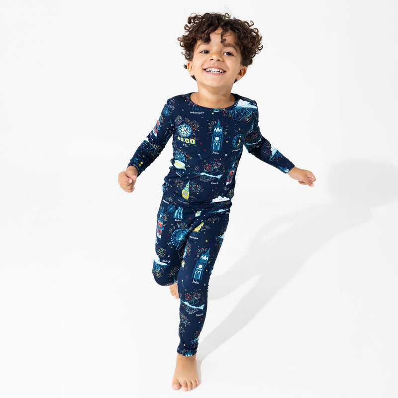 New Year's Worldwide Countdown Bamboo Kids Pajamas