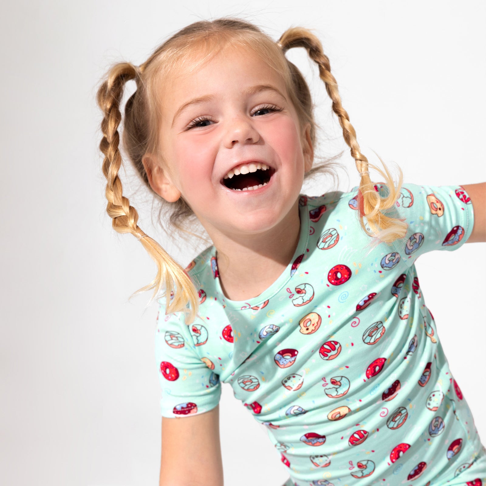 Blue Space Donut Bamboo Kids Pajama Short Set