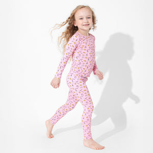 Milk & Cookies Pink Bamboo Kids Pajamas