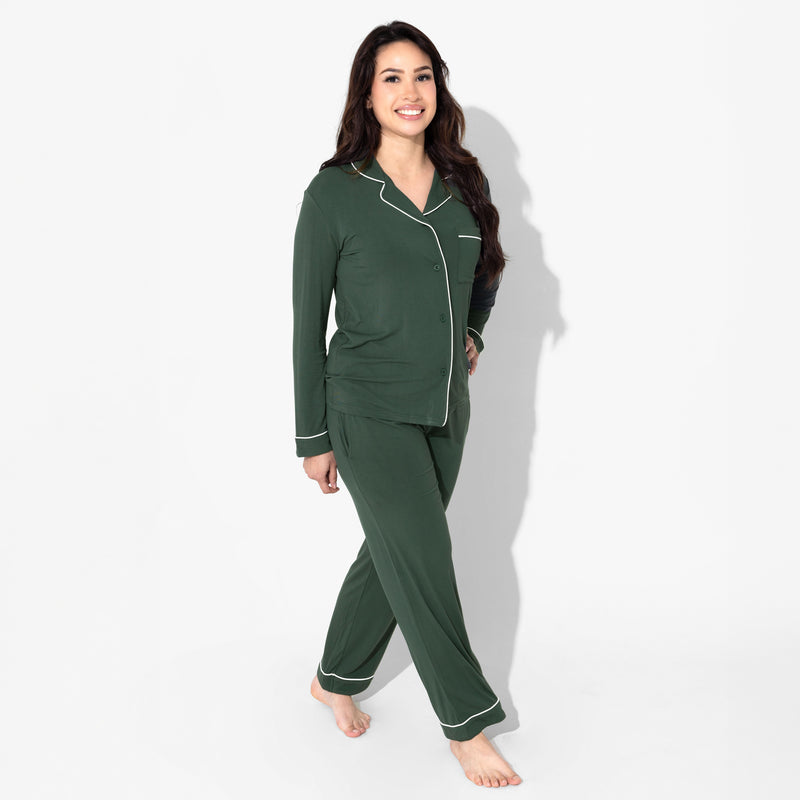 Pine Green Bamboo Women's Pajama Set
