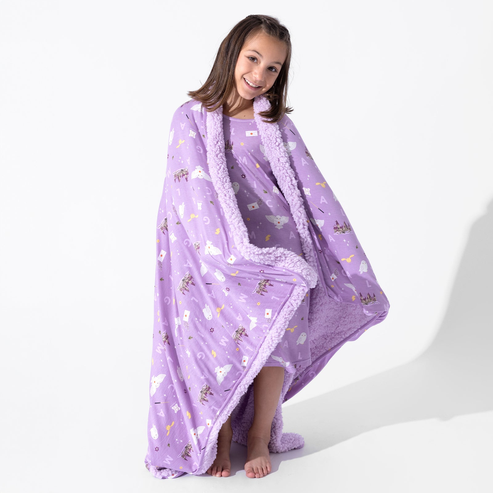 Hedwig's Magical Mail Bamboo Sherpa Blanket