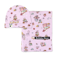 Tea Party Bamboo Swaddle & Beanie Set