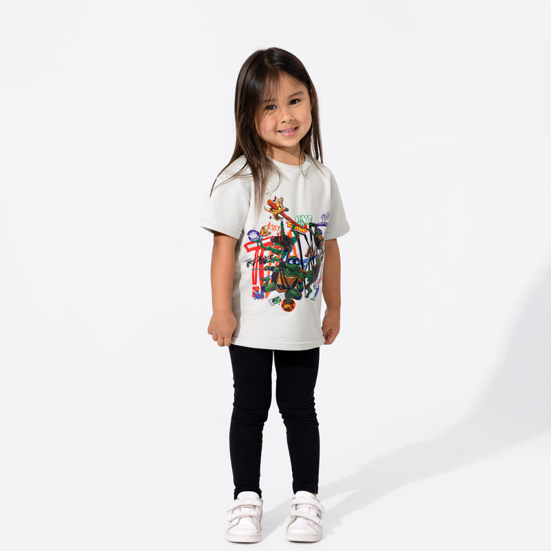 Teenage Mutant Ninja Turtles: Mutant Mayhem Bone White Bamboo Terry Kids Oversized T-Shirt