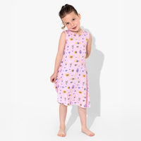 The Eye Pink Bamboo Girls' Sleeveless Dress