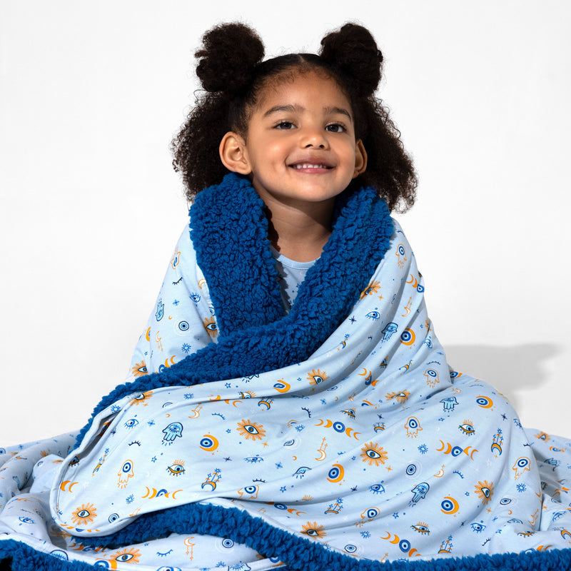 The Eye Blue Sherpa Bamboo Blanket