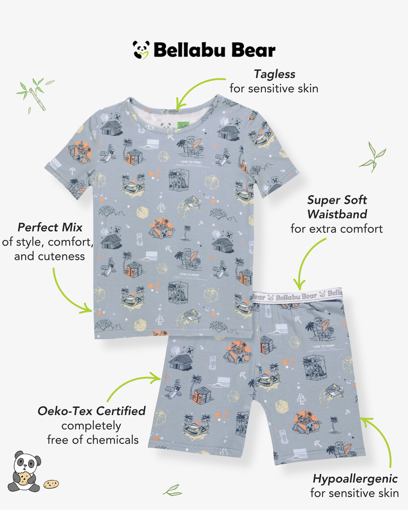 Minecraft: Time to Mine Bamboo Kids Pajama Short Set