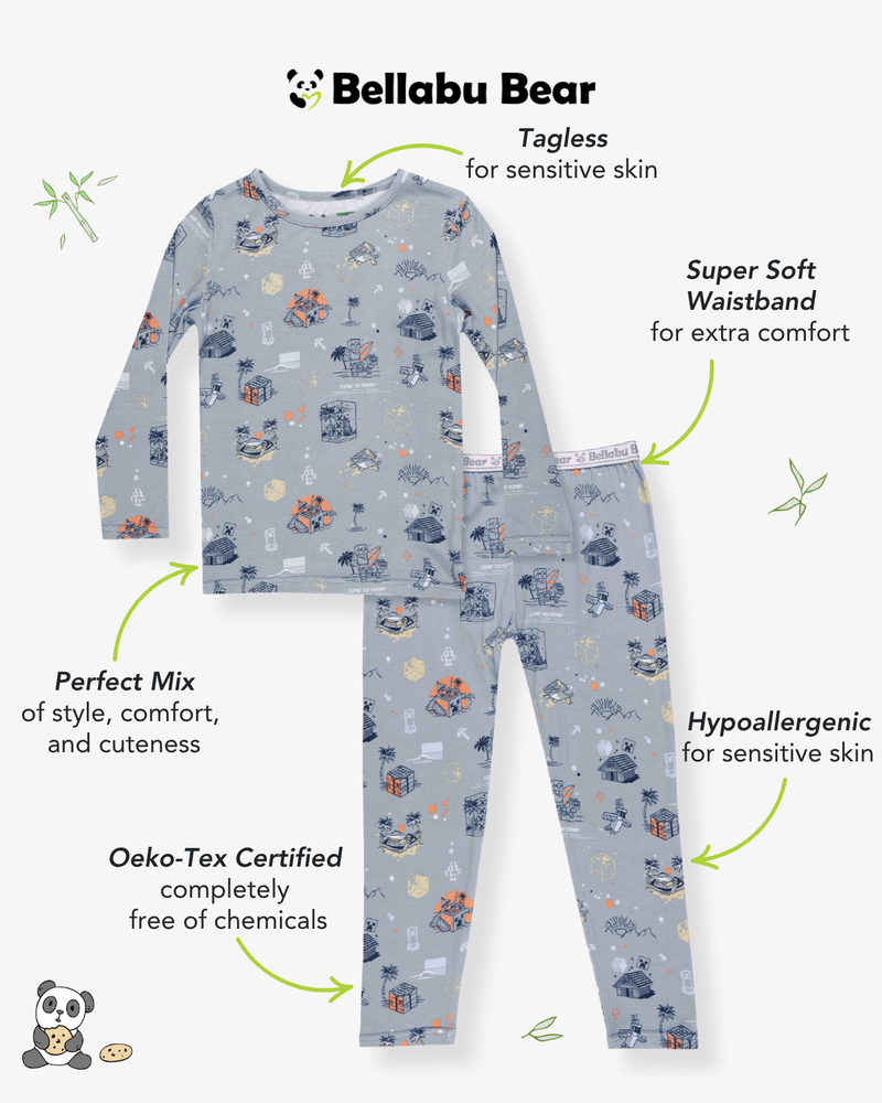 Minecraft: Time to Mine Bamboo Kids Pajamas