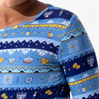 Hanukkah Fair Isle Bamboo Kids Pajamas