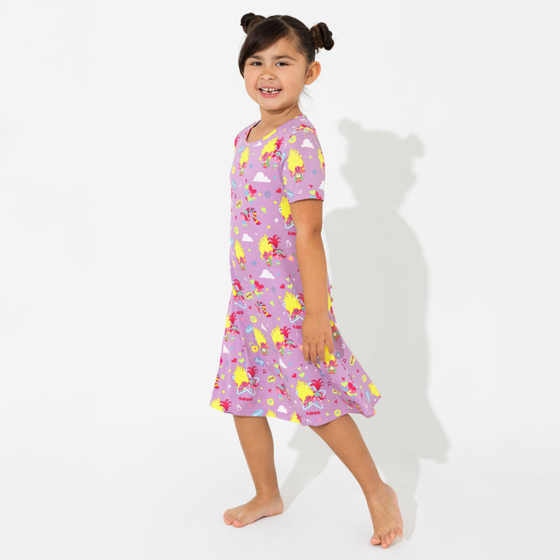 Trolls Harmony Bamboo Girls' Short Sleeve Dress