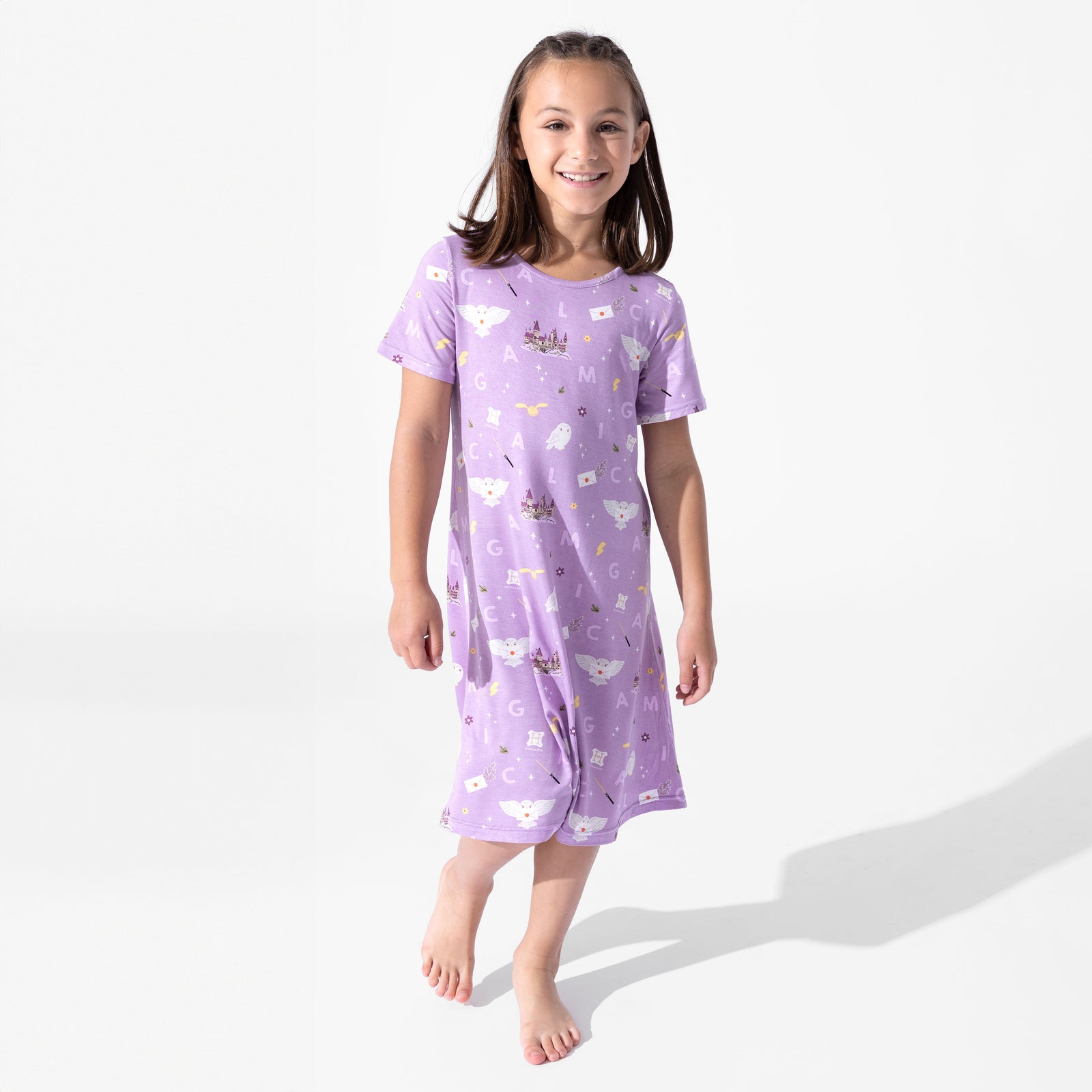 Hedwig's Magical Mail Bamboo Girls' Short Sleeve Dress