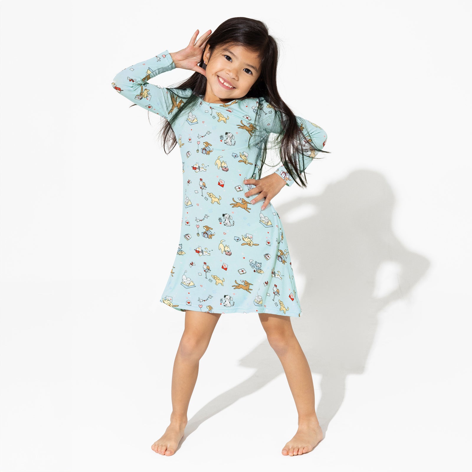 Puppy Love Bamboo Girls' Long Sleeve Dress