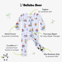 Vintage Suitcases Bamboo Convertible Footie