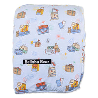 Vintage Suitcases Bamboo Sherpa Blanket