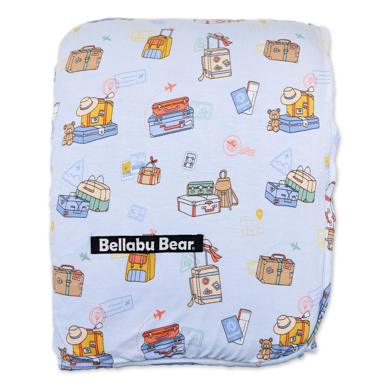 Vintage Suitcases Bamboo Sherpa Blanket