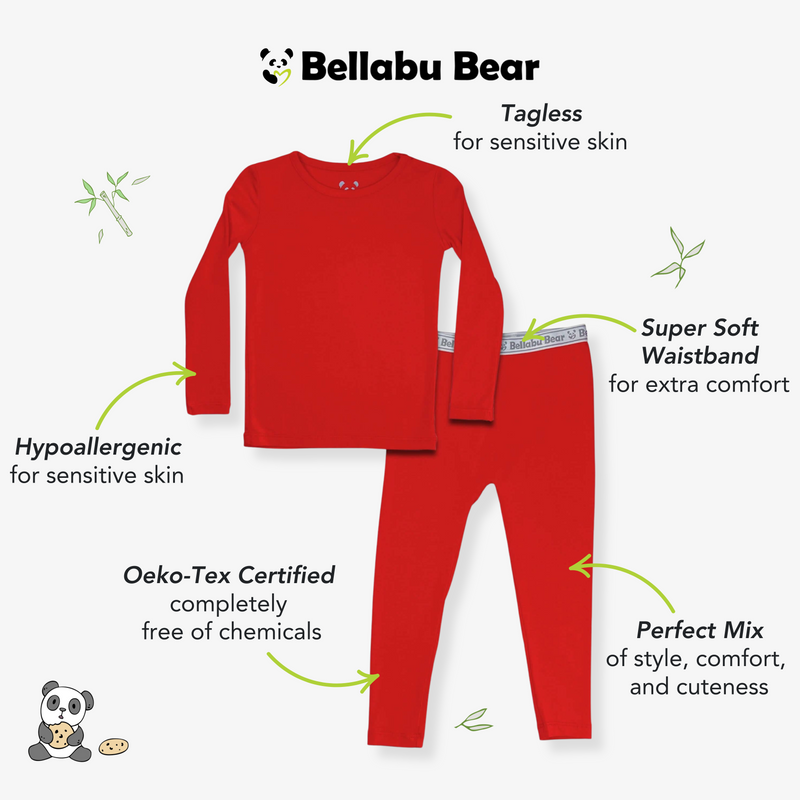 Winterberry Red Kids Bamboo Pajamas