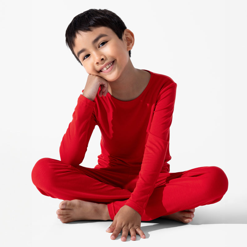 Winterberry Red Kids Bamboo Pajamas